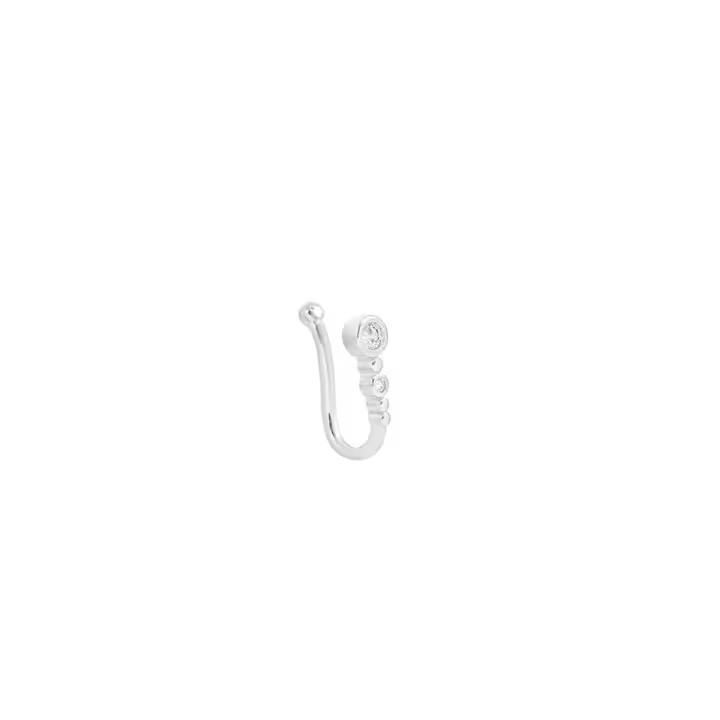 Anillo de Nariz en U Diseñado Estilo Hip Hop Sencillo Zirconia Cúbica Incorporada - 1