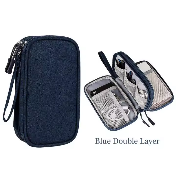 Bolsa de almacenamiento para dispositivos electrónicos, estuche organizador Digital para auriculares, tarjetas SD, unidades de cables USB, Kit de viaje, bolso de embrague - 1