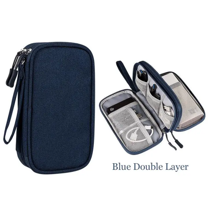 Bolsa de almacenamiento para dispositivos electrónicos, estuche organizador Digital para auriculares, tarjetas SD, unidades de cables USB, Kit de viaje, bolso de embrague - 1
