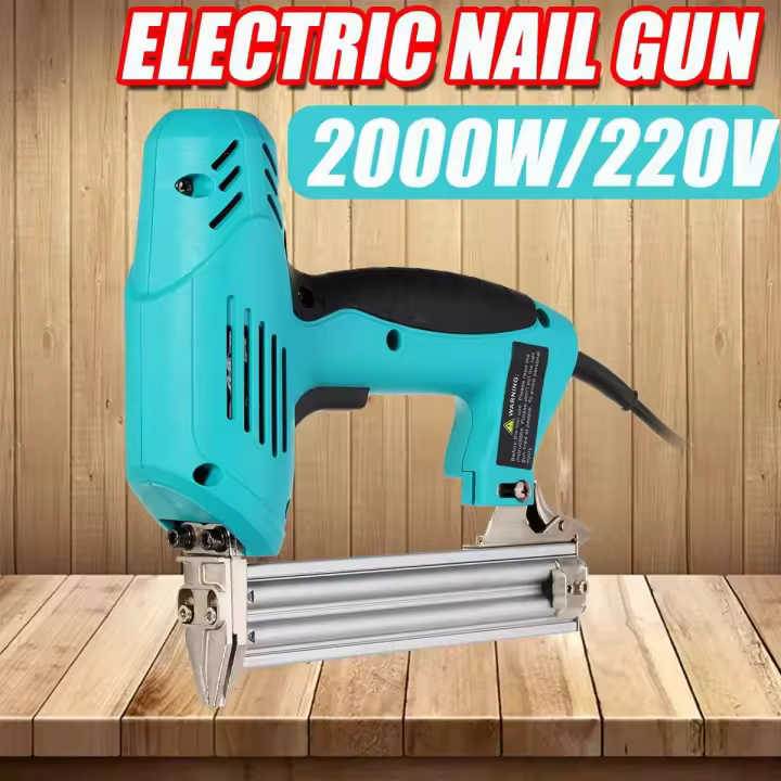 Pistola Eléctrica Recta de 2000W 220V Herramienta de Carpintería de Alta Potencia y Durabilidad con Clavos Eléctricos de 10-30mm - 1