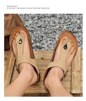 Zapatillas para hombre, zapatos informales de verano para la playa al aire libre, sandalias para caminar, cómodas, ligeras, de lujo, de diseñador, de cuero, a la moda - details 24