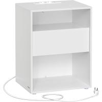 Ultrarrápido sin Herramientas Toolless, , Mesita de Noche, Mesa Auxiliar con Función de Carga, con Cajón, Moderna, para Dormitorio, Sala de Estar, Blanco Mate LET776W01 - details 9