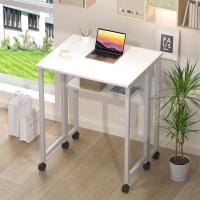 Escritorio Plegable Pequeño Estante de Almacenamiento con Ruedas Montaje Fácil - details 1