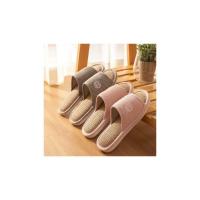 Zapatillas de lino antideslizantes para hombre y mujer, zapatos transpirables, planos de cáñamo de algodón cómodos, informales, para el hogar y el dormitorio - details 0