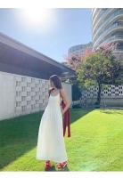 Vestido camisola coreano suave con cintura blanca y estilo festivo, dulce y elegante para lucir delgado y de alta gama, falda larga - details 10