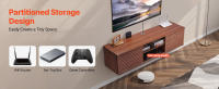 SucceBuy Soporte flotante para TV, unidad de entretenimiento montada en la pared de 60" con estantes ajustables y puertas correderas, gabinete de almacenamiento de 2 niveles - details 1
