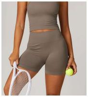 Pantalones cortos deportivos sin costuras para mujer, monos push-pull de cintura alta para gimnasio, ropa de yoga - details 2