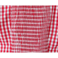 Top corto de algodón de verano 2025 con botones delanteros, camiseta sin mangas a cuadros negros y rojos para mujer - details 19