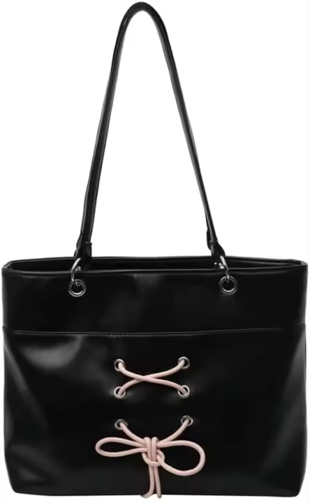 Bolso de mano para mujer, bolso de hombro elegante con pajarita, bolso Hobo de cuero vegano a la moda, bolso grande y bonito con correa desmontable - 1