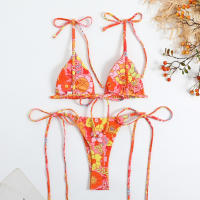Bikini Tanga Ultra Delgado de Estampado de Leopardo Estilo de Playa de Primavera/Verano con Ajuste Delgado Material de Poliéster - details 15