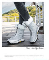 Botas de nieve impermeables con cremallera para mujer, botines cálidos de felpa, de algodón, de alta calidad, para exteriores, Invierno - details 22
