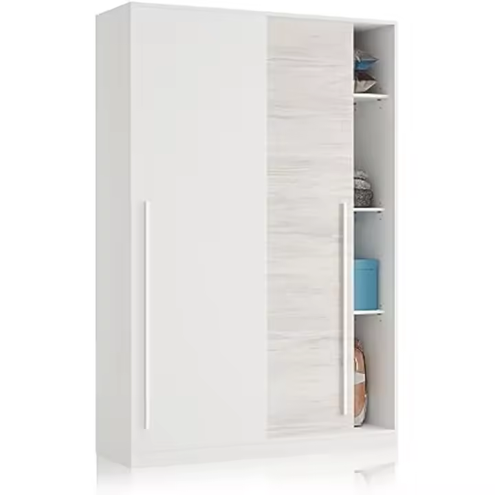 Armario de Dos Puertas 200x120x50 Blanco Artik y Blanco Viejo Modelo Elliot - 1