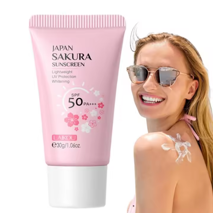 Crema Blanqueadora Sakura SPF50 Protector Solar para Cara y Cuerpo Loción Hidratante Despigmentador - 1