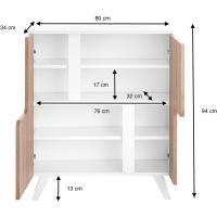 Aparador Comoda en Roble y Blanco 80 x 94 x 34 cm - details 2