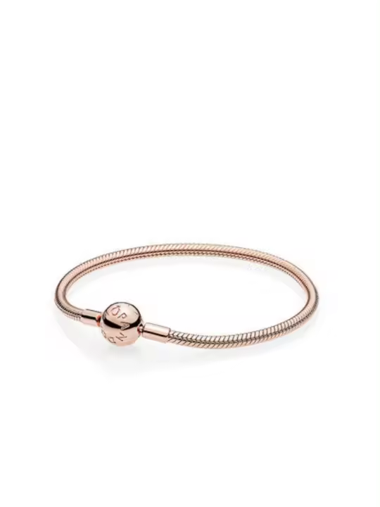 Pulsera de Plata Esterlina S925 para Mujer Cabeza de Botón de Cuentas Redondas de Corona - 1