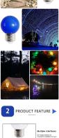 Bombillas LED Coloridas 10Pcs Lámpara de Bombilla E27 3W AC 220V-240V Linterna para Decoración de Hogar y Fiestas - details 1