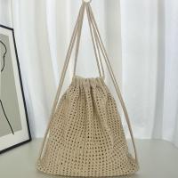Bolso de hombro tejido de Color sólido, mochila de ganchillo bohemia de estilo perezoso de gran capacidad, versátil - details 4