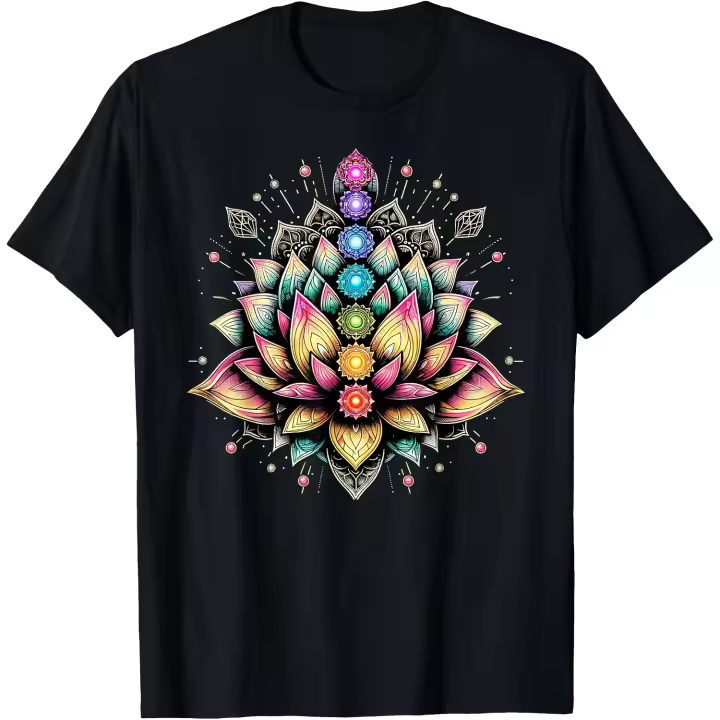 Camiseta para hombre con diseño de flor de loto y chakra, amante de la yoga espiritual - 1