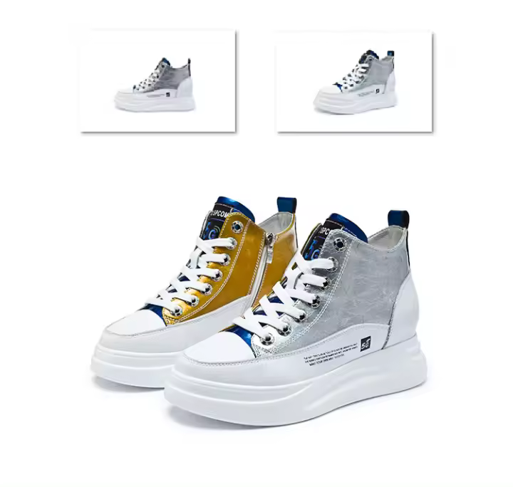 Nuevos zapatos populares de suela gruesa para mujer, versátiles zapatos deportivos y de ocio de caña alta - 1