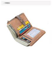 【Gran capacidad multicapa】 2025Nueva cartera corta plegable mate para mujer Diseño de nicho Cartera de estudiante de moda simple Tarjetero Color sólido - details 10