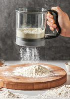 WALFOS tamiz semiautomático para harina tamiz de cacao en polvo de plástico de mano filtro de harina utensilios de Cocina novedos herramientas para hornear - details 6