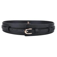 Cinturón ancho marrón para mujer, nuevo estilo con abrigo de vestir, cinturón de cuero genuino desmontable - details 1