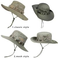 Summer Men Bucket Hat Outdoor UV Protection Wide Brim Panama Safari Hunting Hiking Hat Mesh Fisherman Hat Beach Sunscreen Cap - details 18