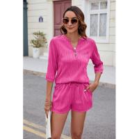 BUNO-2025 Conjunto de camiseta holgada sin mangas con cuello en V y pantalón corto con bolsillos, traje informal cómodo de Color puro para primavera y verano - details 28