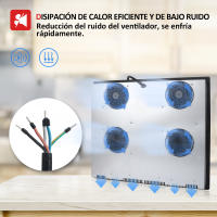 Campana de Induction Integrada Iseasy de 4 Zones 9 Niveles de Potencia, Temporizador de 1-99 Min, Función de Potenciación, 4 Placas, 60 cm - details 6