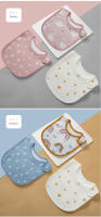 3pcs/set Pañuelos De Comida Para Bebé Niño Y Niña Impermeables Delantal De Algodón Con Diseño De Dibujos Animados Accesorios Para Bebés De 0-1 Años - details 9