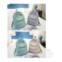 Mochila escolar de diseño de pana para mujer, bolso de hombro a rayas para adolescentes, bolsa de viaje - details 6