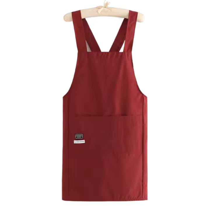 Accesorios de cocina con bolsillos, delantal de cocina con correa cruzada, impermeable, a prueba de aceite, uniforme de trabajo de Chef suave para mujer/hombre - 1