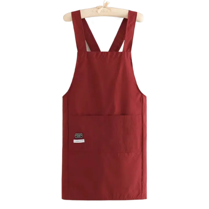 Accesorios de cocina con bolsillos, delantal de cocina con correa cruzada, impermeable, a prueba de aceite, uniforme de trabajo de Chef suave para mujer/hombre - 1