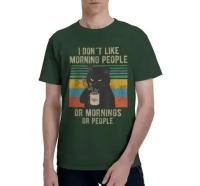 I Hate Morning Mornings and People Coffee Cat Camiseta Gráfica Camisetas para Hombres Mujeres Adolescentes Casual Algodón Diario - details 0