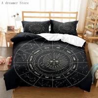 Juego de Ropa de Cama con Estampado de Sol y Luna Negra: Funda de Edredón Sábana Bohemia para Adultos Tamaño Twin Queen King - details 0