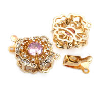 4 juegos de collares de flores de latón y circonio de Color dorado de 18K, cierres de conexión, accesorios de suministros para fabricación de joyas de alta calidad - details 6