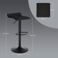 Taburetes de Cocina Giratorios 360° Altura Ajustable con Reposapiés Taburetes Altos con Asiento PVC para Comedor, Salón y Cafetería Negro+Negro - details 2