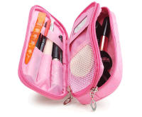 Mini bolsa de almacenamiento para cosméticos, bolsa de almacenamiento portátil negra para cosméticos, bolsa pequeña para cosméticos con rombos - details 15