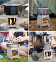 Estufa al aire libre portátil de acero inoxidable con alcohol para leña, equipo de camping, cocina, senderismo - details 4