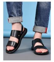Sandalias cómodas de verano con plataforma para pie plano, sandalias de cuero con suela gruesa antideslizantes para hombre, zapatillas de fondo suave para playa al aire libre - details 12