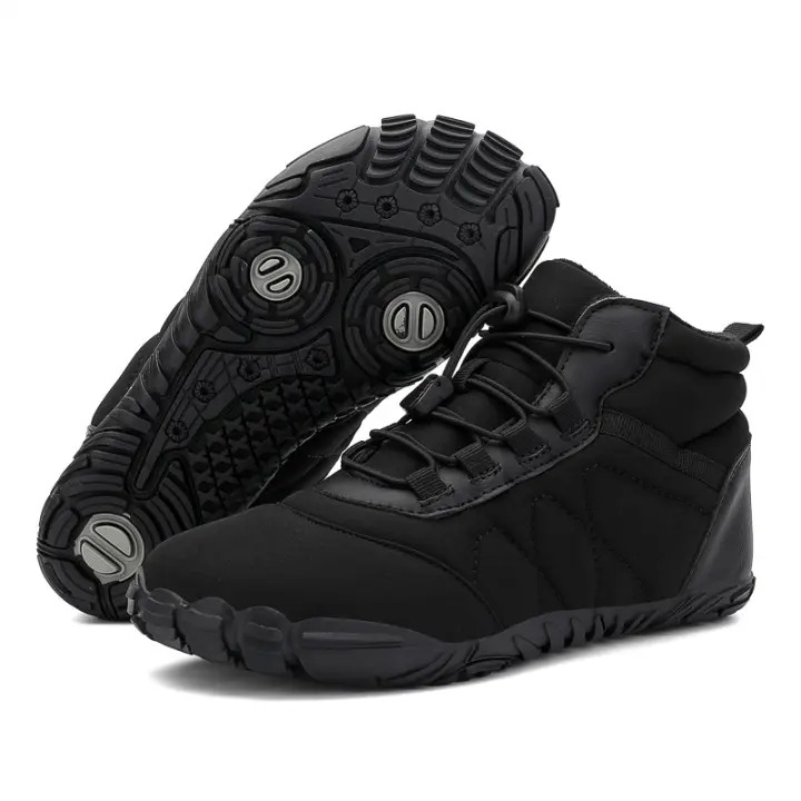 Zapatos altos de algodón de invierno para hombre y mujer, zapatos cálidos para exteriores, zapatos de terciopelo de cinco dedos - 1