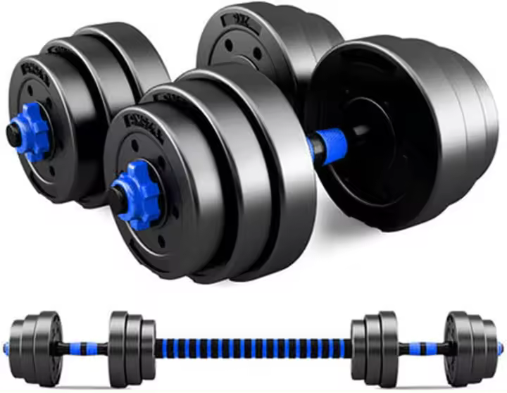 Ajustables, Juego de Pesas con Barra Libremente Combinable con Barras Conexión, 10/15KG Kit de Levantamiento de Pesas para Gimnasio en casa, Pesos Fitness para Hombres/Mujeres - 1