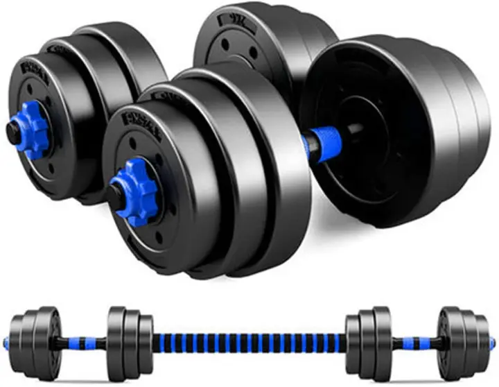 Ajustables, Juego de Pesas con Barra Libremente Combinable con Barras Conexión, 10/15KG Kit de Levantamiento de Pesas para Gimnasio en casa, Pesos Fitness para Hombres/Mujeres - 1