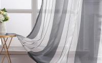 Elegante Cortina de Ventana de Ojos Translucentes a Rayas Material de Poliéster Suave - details 0