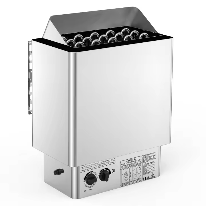 SucceBuy Calentador de sauna eléctrico de 9 KW, 380 V-415 V, unidad de control incorporada de acero inoxidable húmedo y seco, estufa de sauna - 1