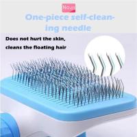 Peine de aguja para mascotas, cepillo autolimpiante para el cuidado de gatos, peine para quitar el pelo de mascotas, ideal para gatos y perros de pelo largo y corto - details 3