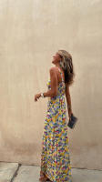 Vestido Tirantes Largo para Mujer 2025 Escote en V Ajustado, Estampado Floral - details 5