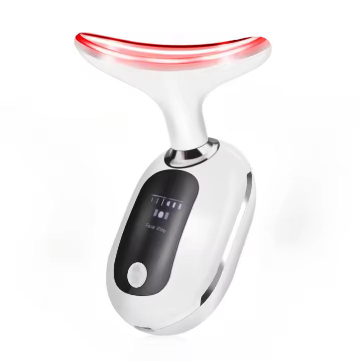 Masajeador de Cara y Cuello con Microondas Belleza Terapia de Luz Roja EMS Levantamiento de Cara Cuidado de la Piel Dispositivo de Limpieza con Vibración Sonica Anti Envejecimiento - 1