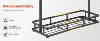 SucceBuy Soporte para tazas de café, 16 ganchos, soporte para tazas de café con base de almacenamiento, estante para tazas de 2 niveles, soporte de exhibición de acero al carbono para almacenamiento y exhibición de barra de café en el hogar, negro mate - details 4