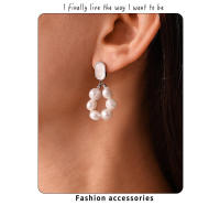Pendientes de Perlas Naturales de circón pendientes colgantes femeninos pendientes Elegantes - details 1